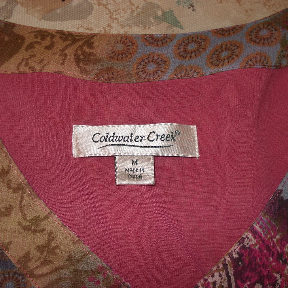 Coldwater Creek Layered 3/4 Sleeve Blouse Size M - Picture 3 of 8